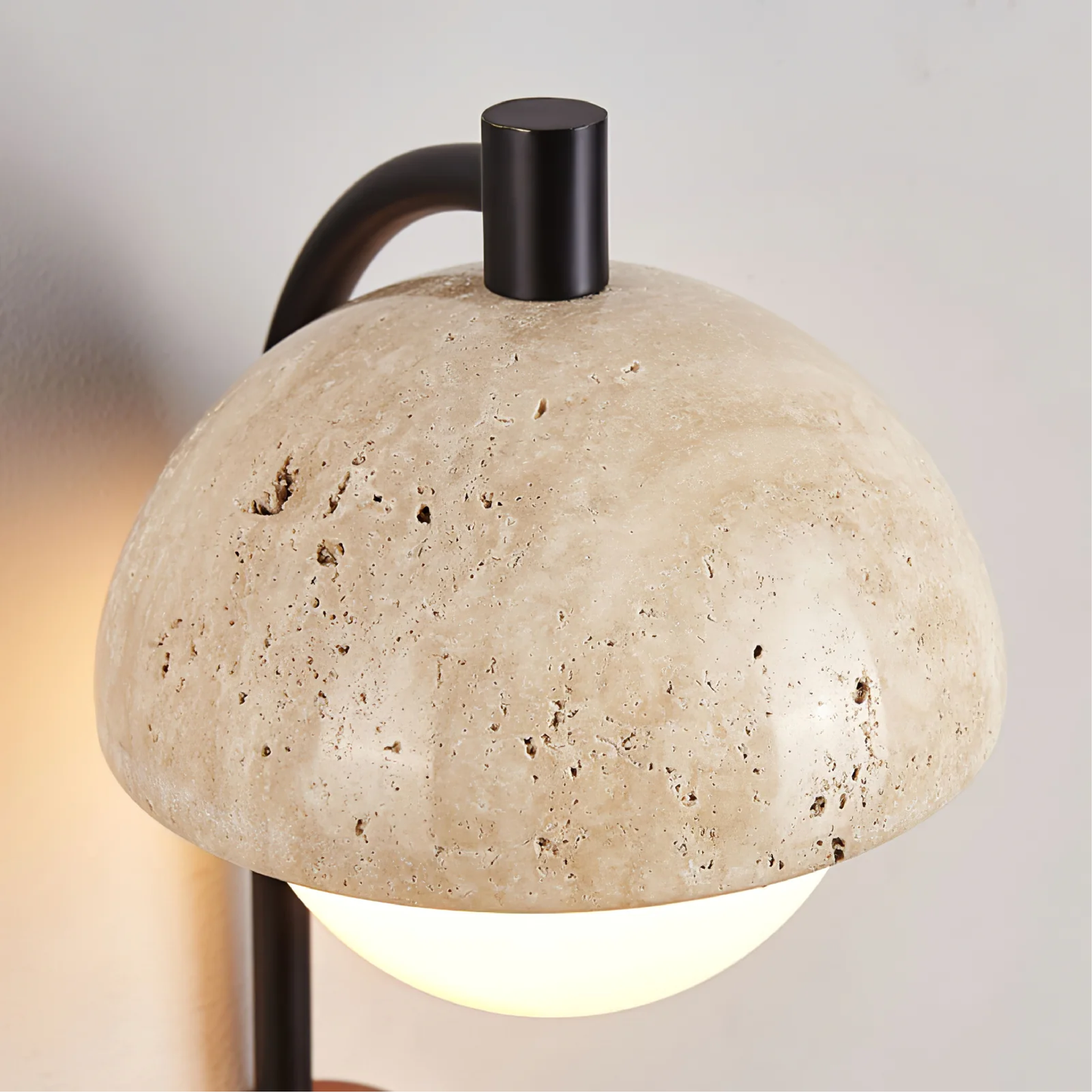 PureArco Glass Wall Lamp | Minimalist Travertine Accent
