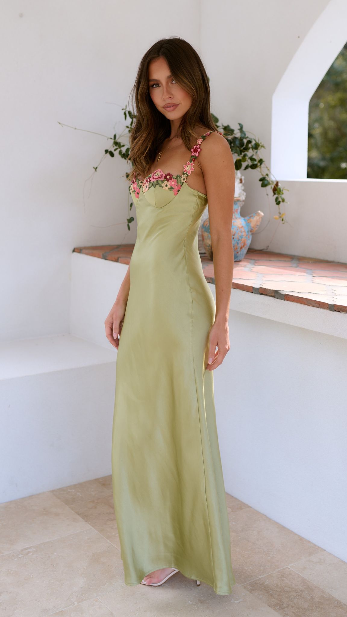 Jasmine | Women’s Floral Strap Slim Maxi Dress