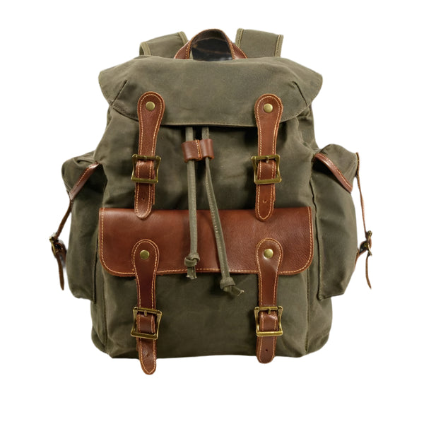 Variant image for Hudson | Vintage Leather Travel Backpack with Laptop Sleeve-1