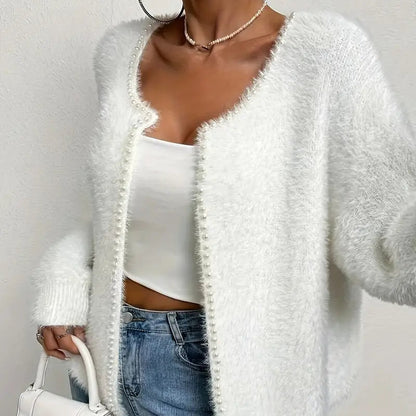 Bianca | Women’s Soft Knit Cardigan with Pearls
