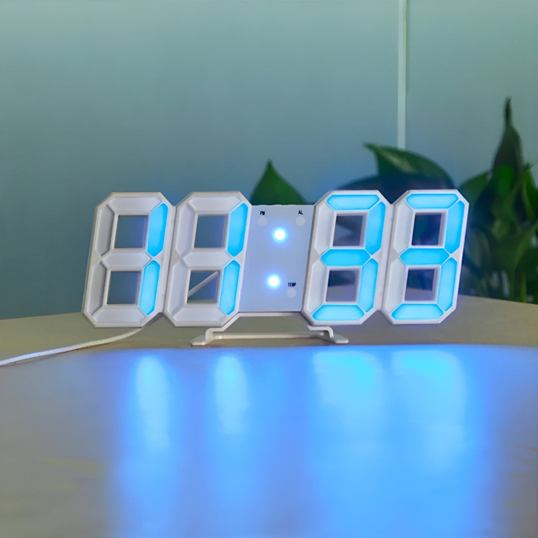 Modern LED Display | AuraGlow 3D Digital Wall Clock