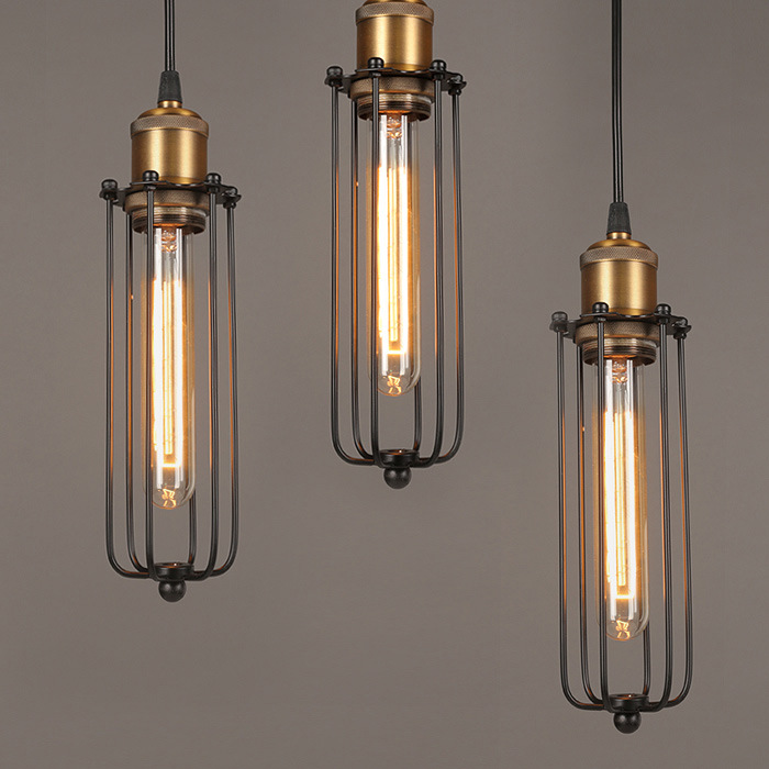 Retro Factory Look | RusticGlow Metal Cage Pendant
