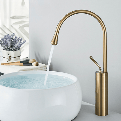 AuricFlow Bathroom Faucet | Brushed Gold Elegance with a Regal Touch