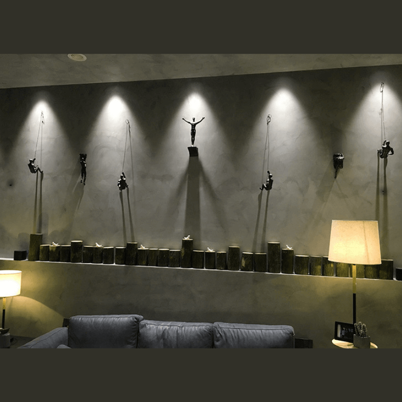 Elevate Living | GravityBold Climbing Man Wall Sculpture Set in Modern Resin