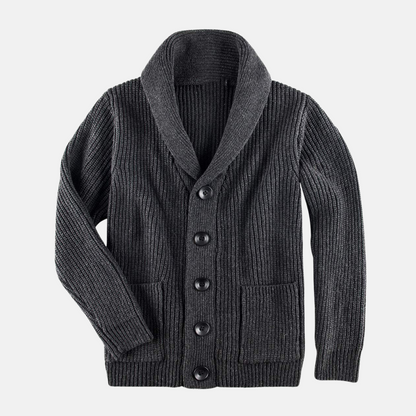Victor | Men’s Classic Shawl Collar Cardigan Ribbed Knit