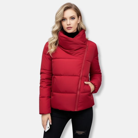 Clara | Women’s Warm Quilted Jacket with Funnel Neck and Zipper