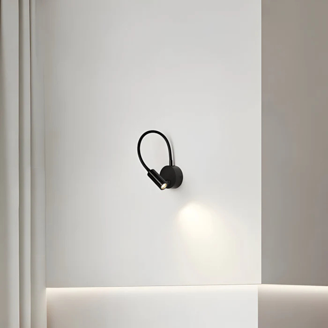 Black LED Flexible Arm | CosmoFlex Wireless Wall Lamp