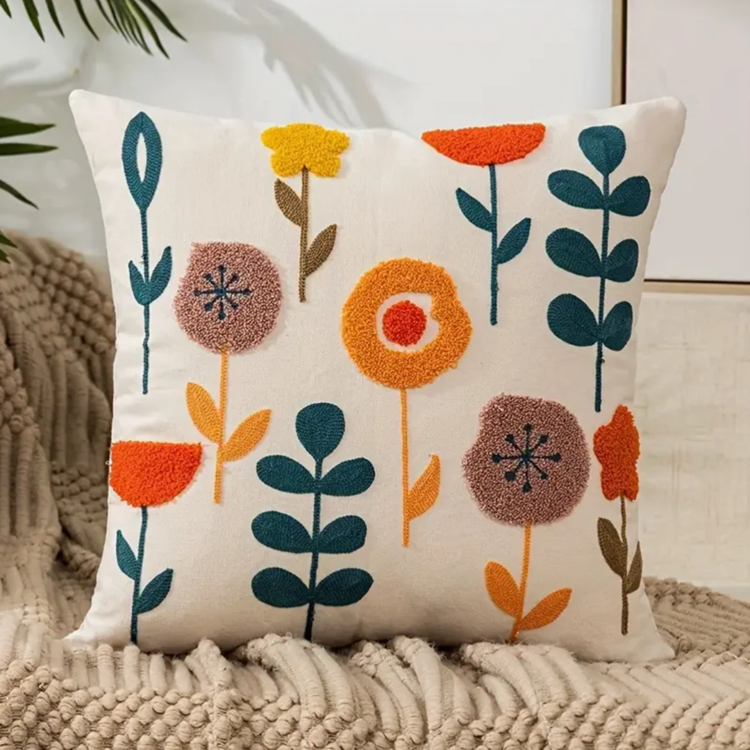 Bloom & Nest | PetalWhisper Floral Pillow 45x45 cm in Cotton-Poly Blend