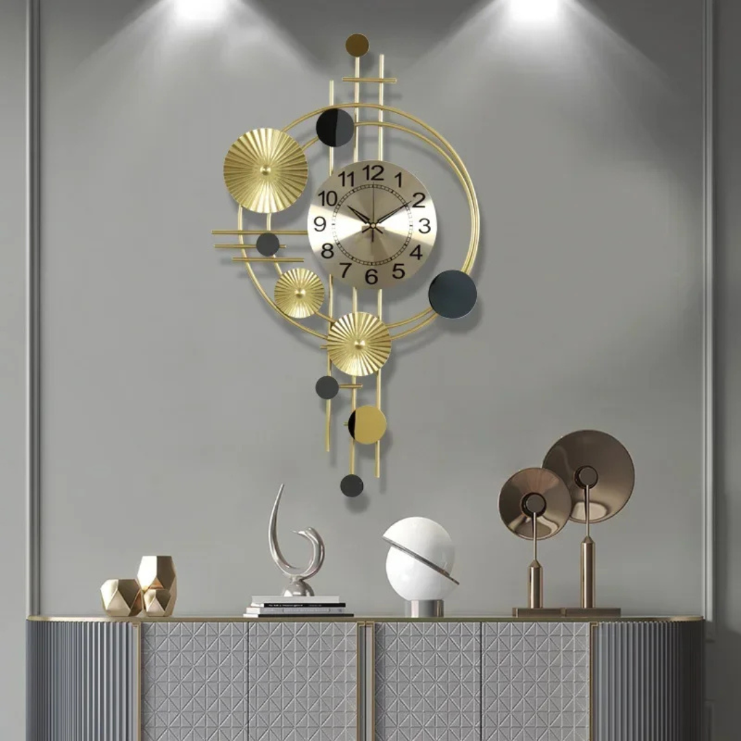 MetroChrono Large Wall Clock | Modern Metal Interior Style