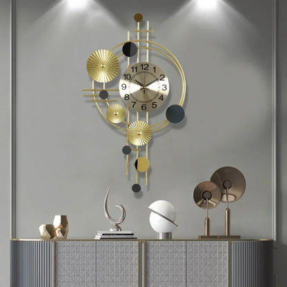 MetroChrono Large Wall Clock | Modern Metal Interior Style