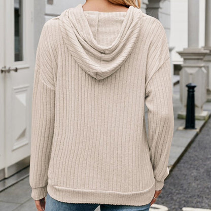 June | Women’s Sleek Minimalist Ribbed Hoodie