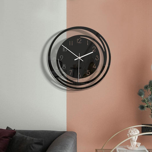 Sleek Black Minimalism | PureEdge Acrylic Wall Clock