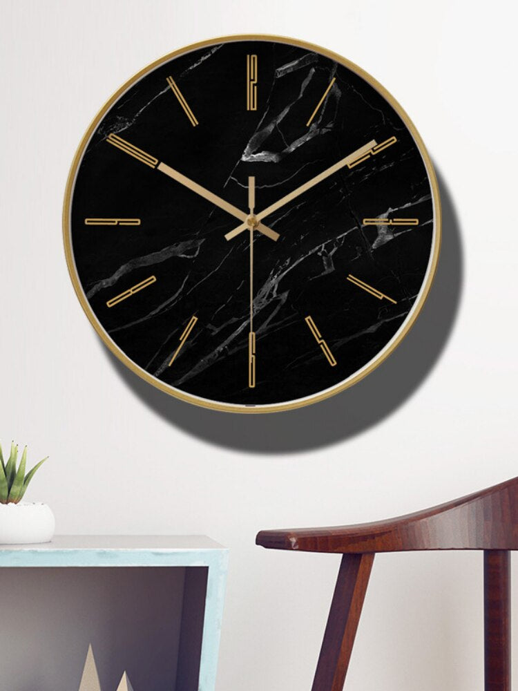 Elegant Marble Accent | StellarStone Silent Wall Clock