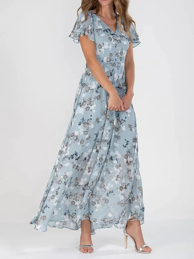 Corinne | Women’s Summer Floral Flowy Glam Maxi Dress