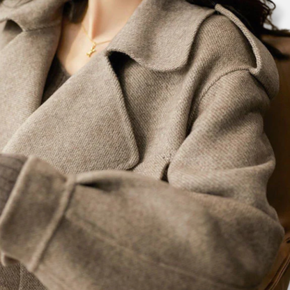 Tess | Women’s Cropped Wool Coat with Buckle Closure