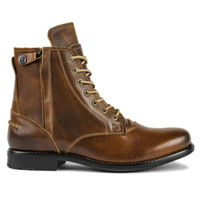 Landon | Men’s Mid-Height Leather Ankle Boots with Lace Closure