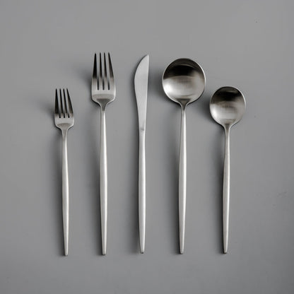PrestigeEdge Modern Minimalist | Stainless Steel Dining Set