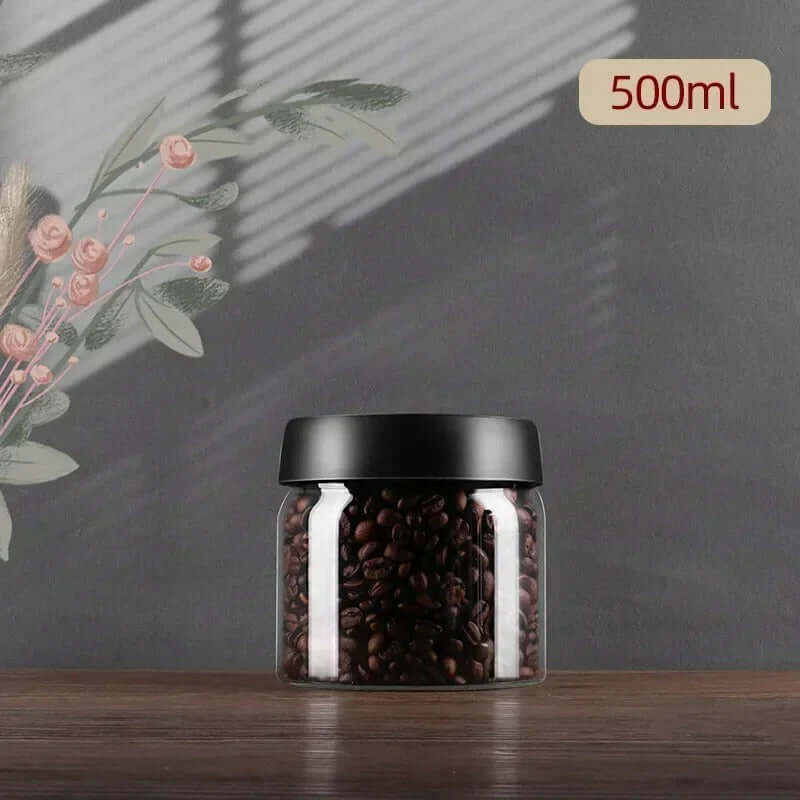 BrewVault Glass Bean Jar | Airtight Seal for Freshness & Rich Aroma Lock