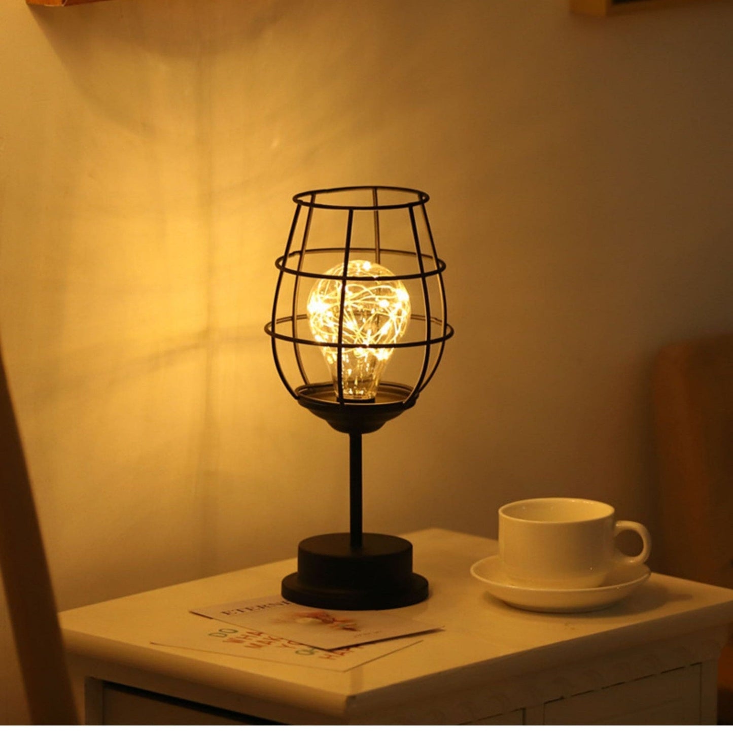 Noir Luxe | Sleek Fabric Shade LED Table Lamp