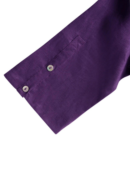 Danica | Women’s Linen Collarless Mid-Length Dress