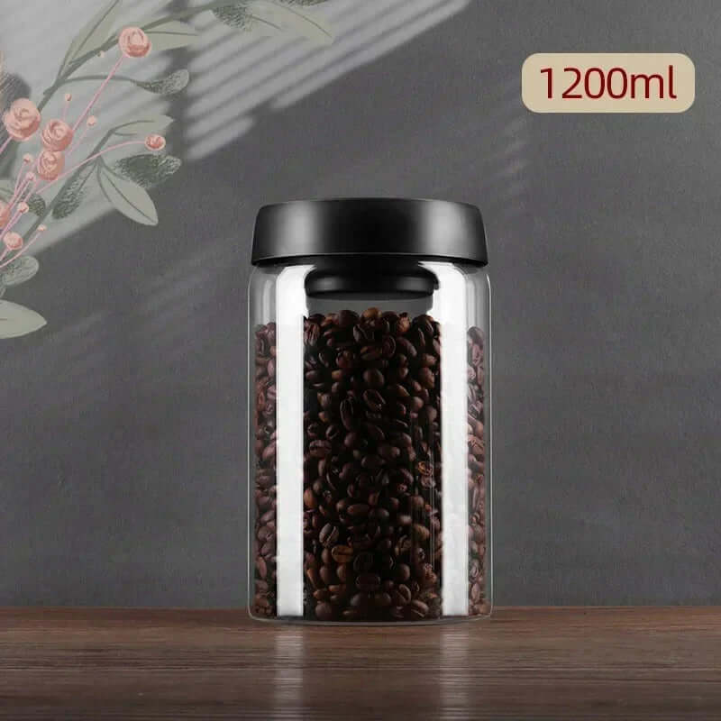 BrewVault Glass Bean Jar | Airtight Seal for Freshness & Rich Aroma Lock