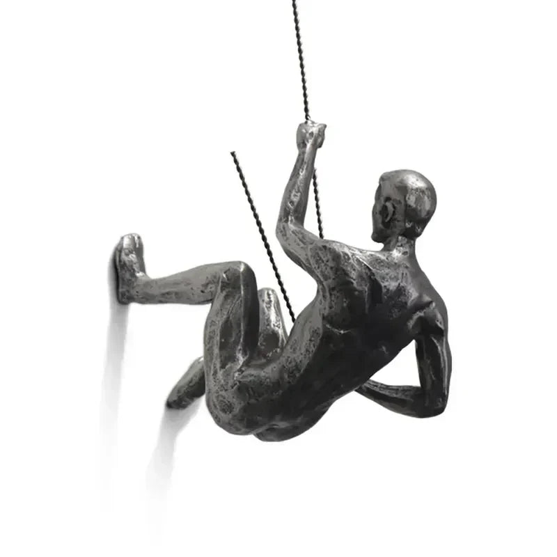 Elevate Living | GravityBold Climbing Man Wall Sculpture Set in Modern Resin