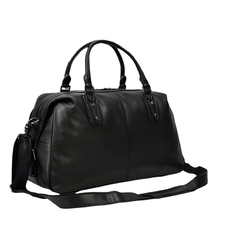Nashville | Black Leather Weekender Bag-6