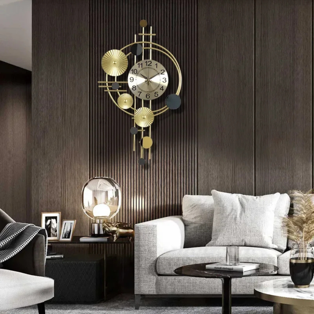 MetroChrono Large Wall Clock | Modern Metal Interior Style