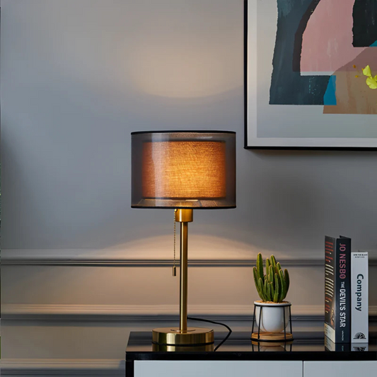 Veloura Duo | Vintage-Inspired Bedroom Lamp with Double Fabric Shade