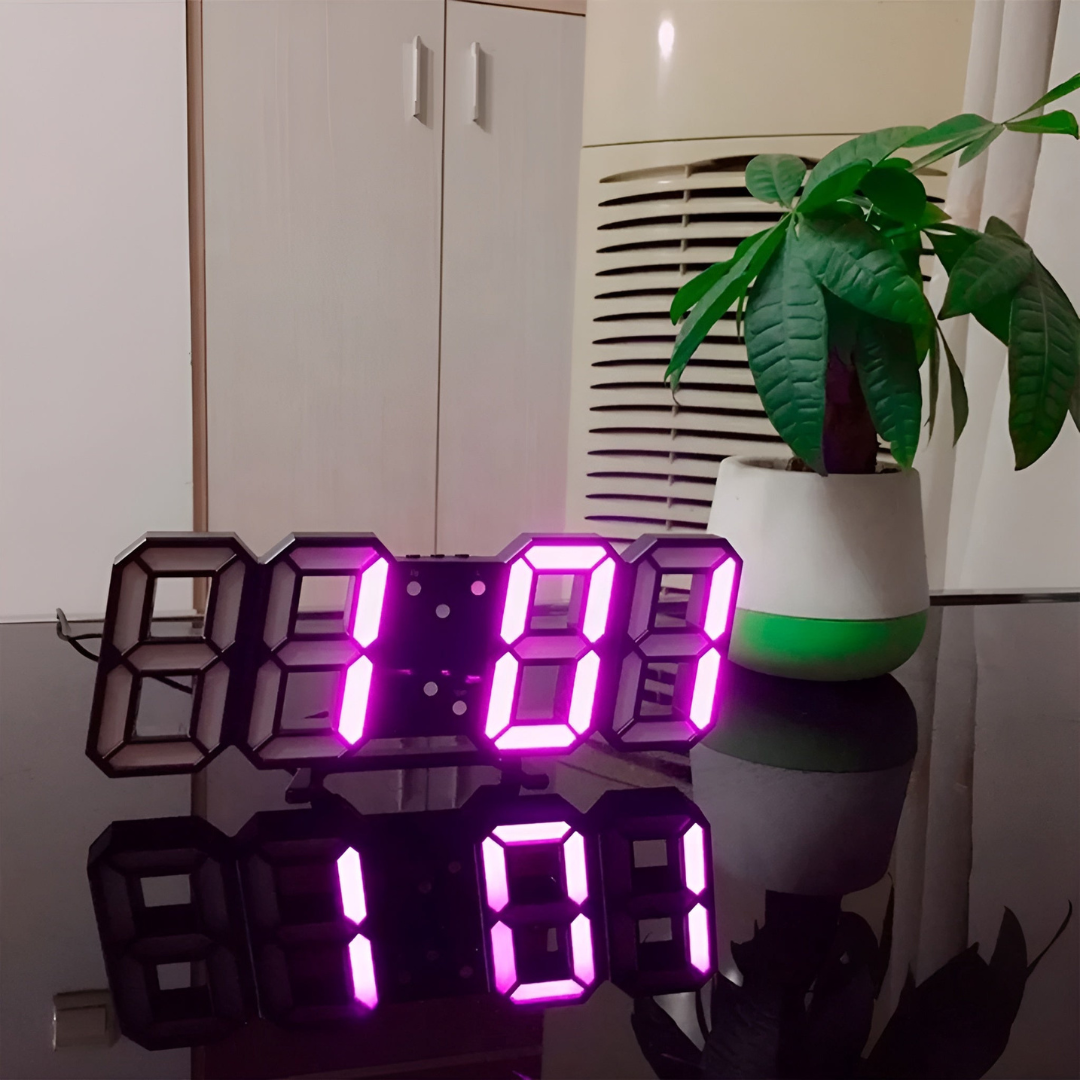 Modern LED Display | AuraGlow 3D Digital Wall Clock