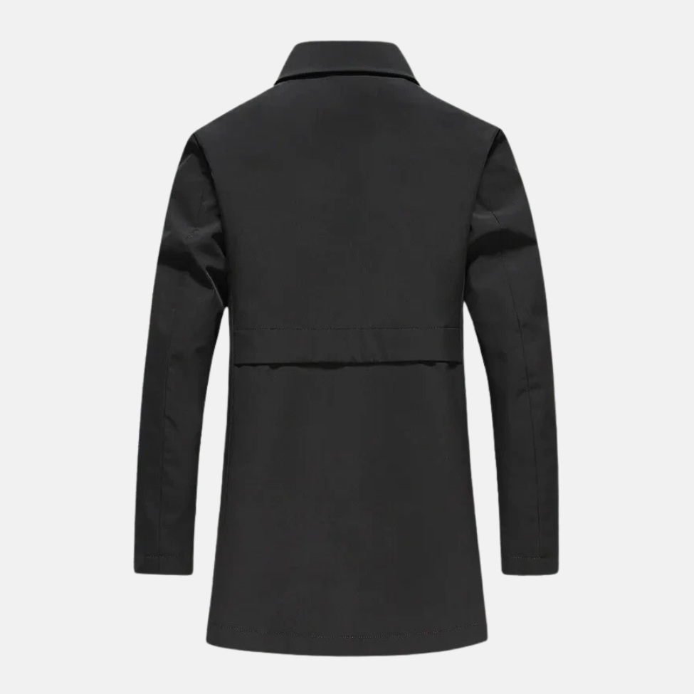 Sawyer | Men’s Mid-Length Coat with Plaid Lining and Buttons