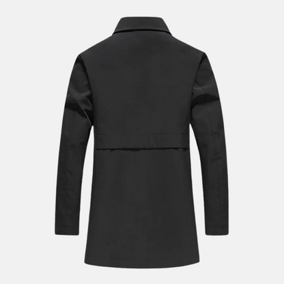 Sawyer | Men’s Mid-Length Coat with Plaid Lining and Buttons