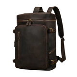 Rustic Tan | Unisex Leather Laptop Backpack with Versatile Carrying Options-4