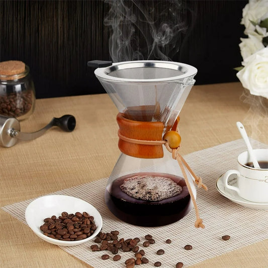 Chemex Pour Over Coffee Pot | Brewing Set with Hario V60 Dripper
