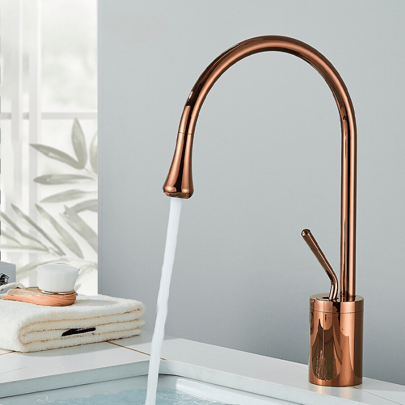 AuricFlow Bathroom Faucet | Brushed Gold Elegance with a Regal Touch