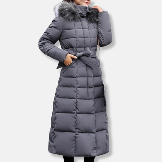 Marceline | Women’s Long Insulated Quilted Coat with Hood
