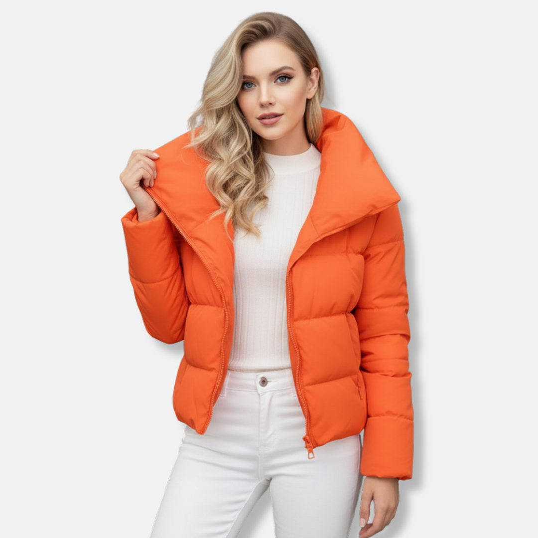 Clara | Women’s Warm Quilted Jacket with Funnel Neck and Zipper