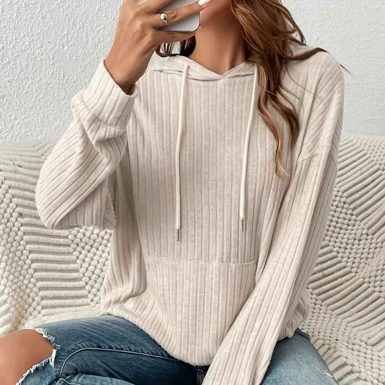 June | Women’s Sleek Minimalist Ribbed Hoodie