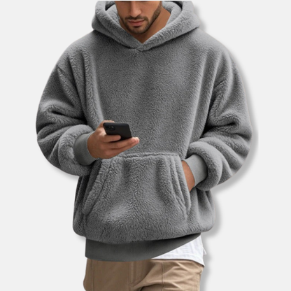 Eli | Men’s Fleece Hoodie with V-Neck and Kangaroo Pocket
