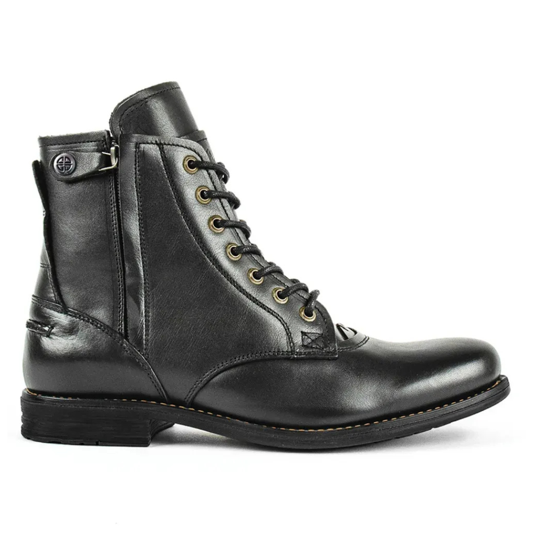 Landon | Men’s Mid-Height Leather Ankle Boots with Lace Closure