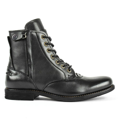 Landon | Men’s Mid-Height Leather Ankle Boots with Lace Closure