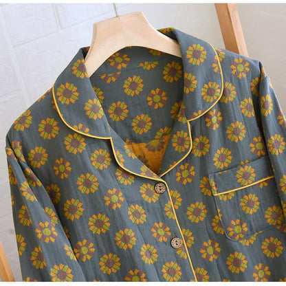 SolBloom Unisex Pajama Set | Breezy Cotton Comfort with Cheerful Sunflower Charm