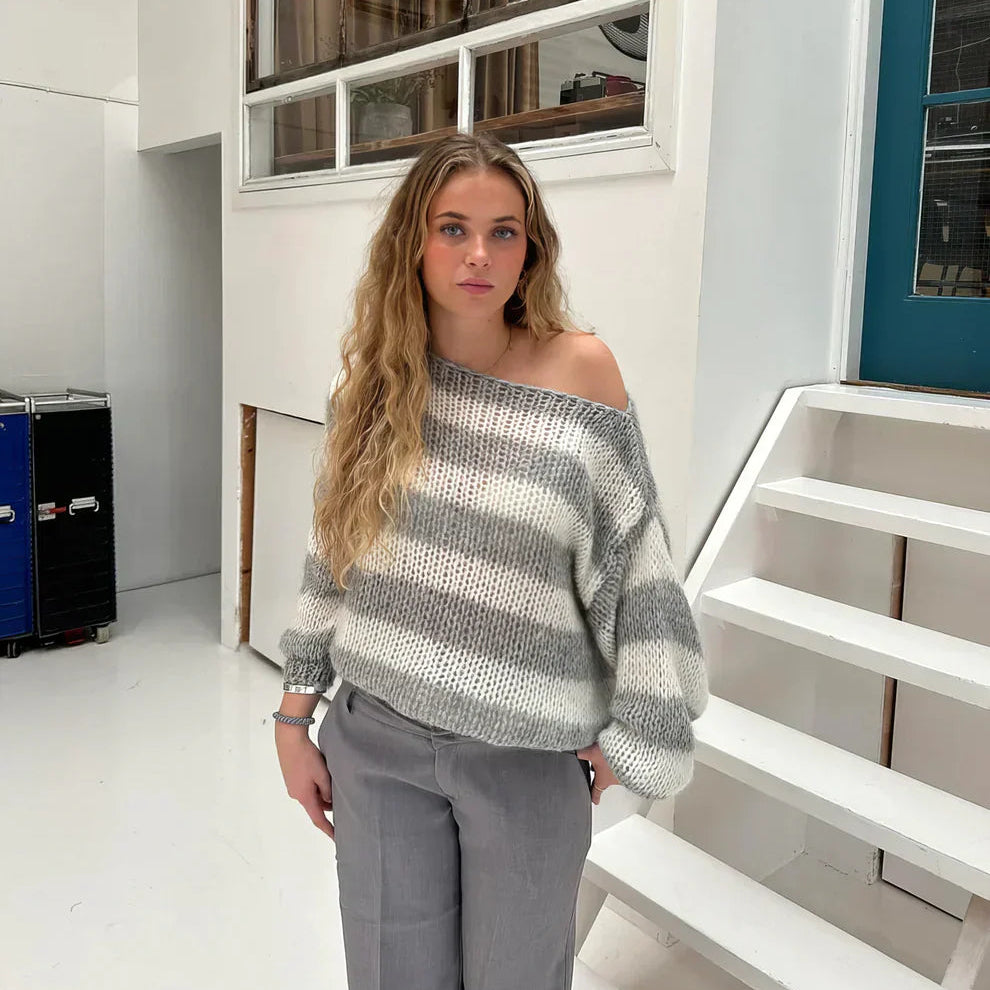 Kyla | Women’s Modern Casual Striped Chunky Sweater