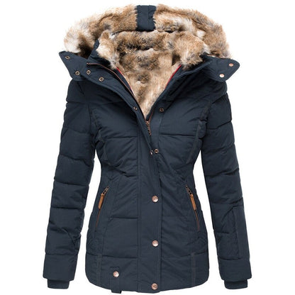 Chloe | Women’s Warm Down Puffer Jacket with Faux Fur Hood