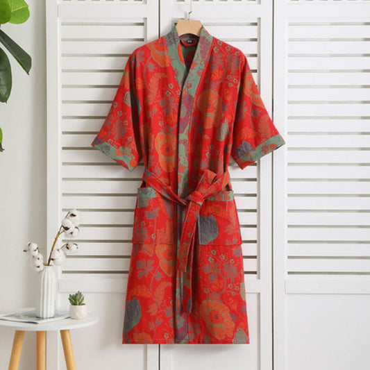 BloomLoom Women’s Cotton Robe | Soft Printed Elegance with All-Day Breathable Comfort