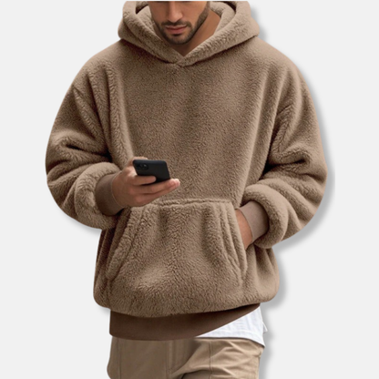 Eli | Men’s Fleece Hoodie with V-Neck and Kangaroo Pocket