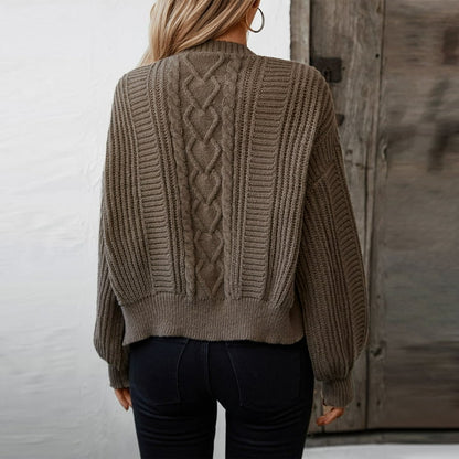 Diana | Women’s Cable Knit V-Neck Wool Cardigan with Button