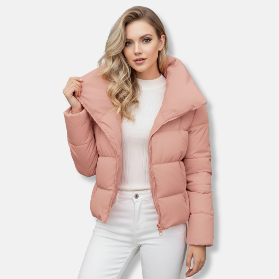 Clara | Women’s Warm Quilted Jacket with Funnel Neck and Zipper