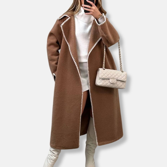 Rhea | Women’s Sophisticated Long Wool-Blend Coat