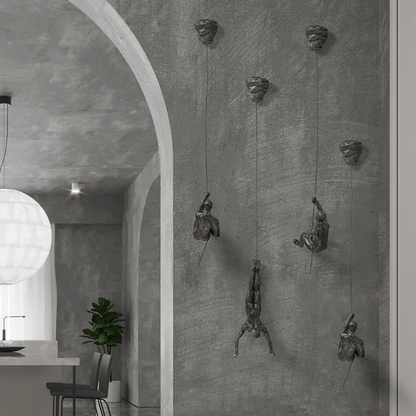 Elevate Living | GravityBold Climbing Man Wall Sculpture Set in Modern Resin